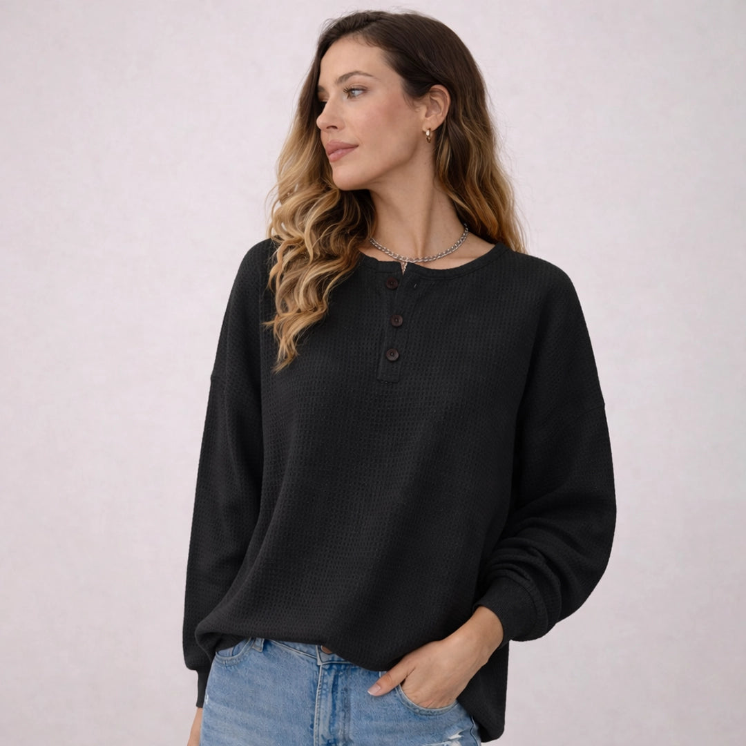 Premium Waffelstrick-Pullover Mila