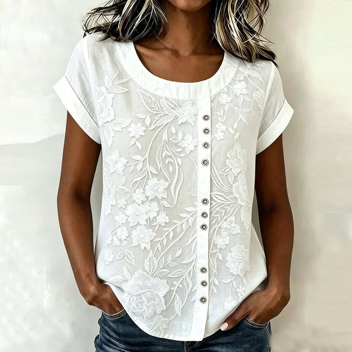 Lässige Bluse Mit Blumenmuster