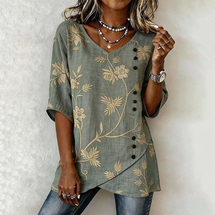 Vintage-Bluse Mit Blumenmuster