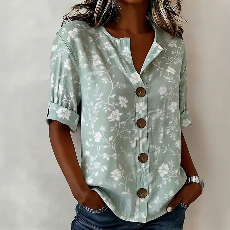 Vintage-Bluse Mit Blumenmuster