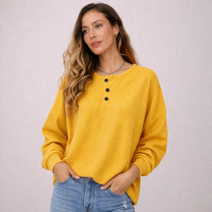 Premium Waffelstrick-Pullover Mila