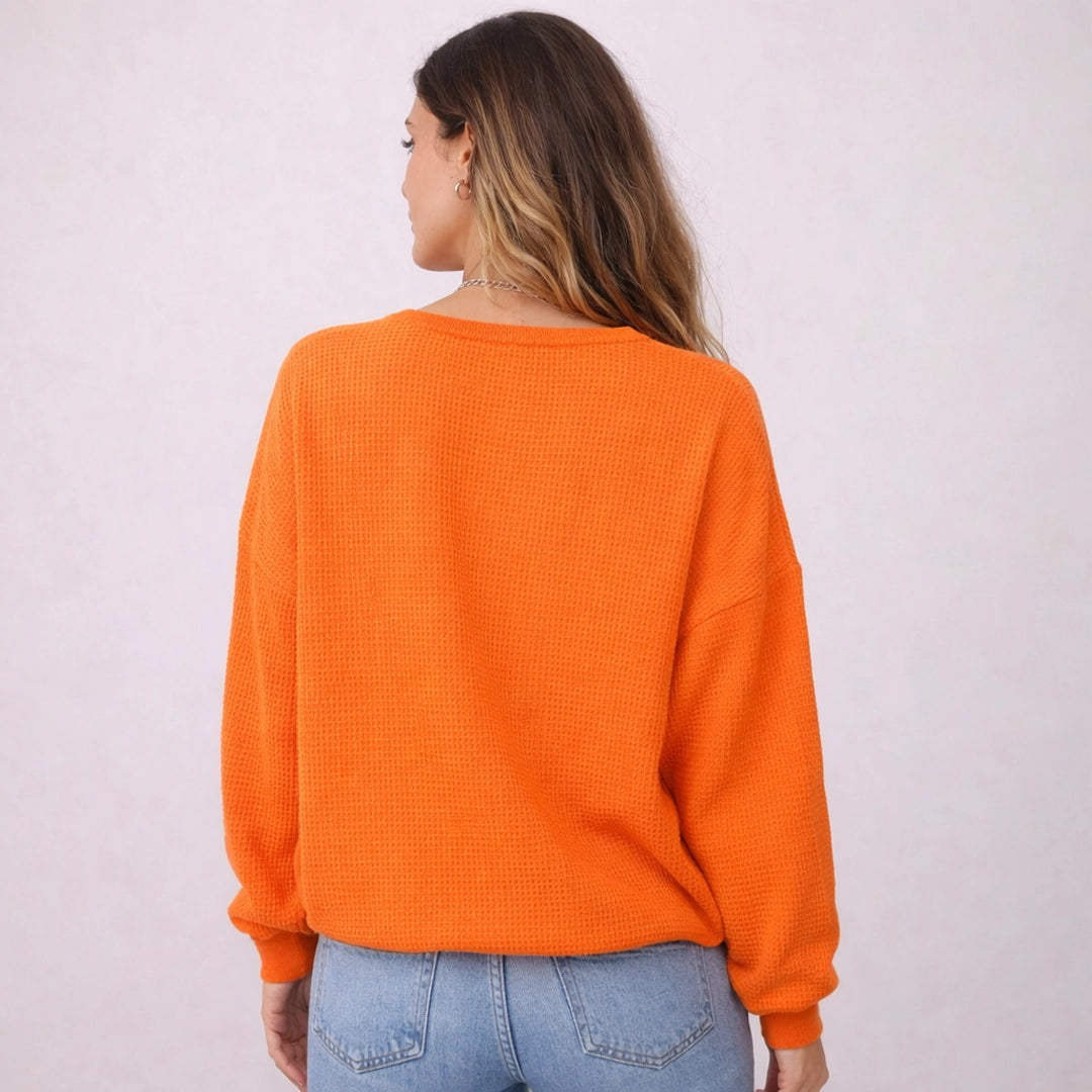 Premium Waffelstrick-Pullover Mila