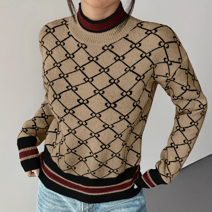 Margot Jacquard-Strickpullover mit Monogramm