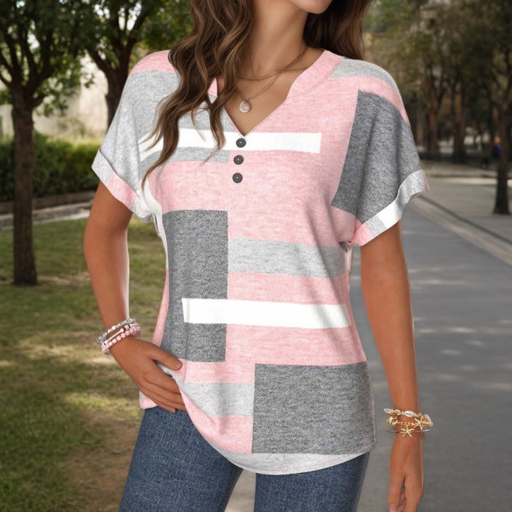 Lässige Bluse mit Farbblockdesign