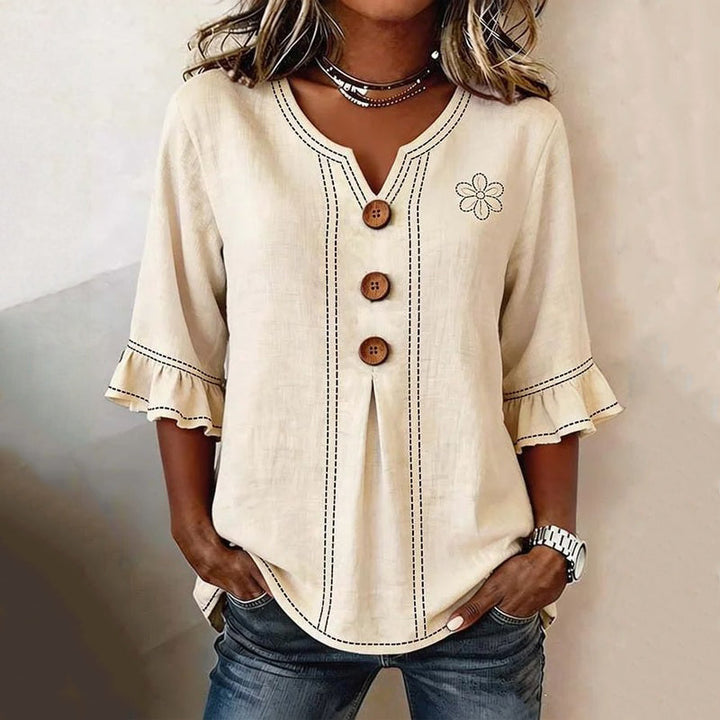 Vintage-Bluse Mit Blumenmuster