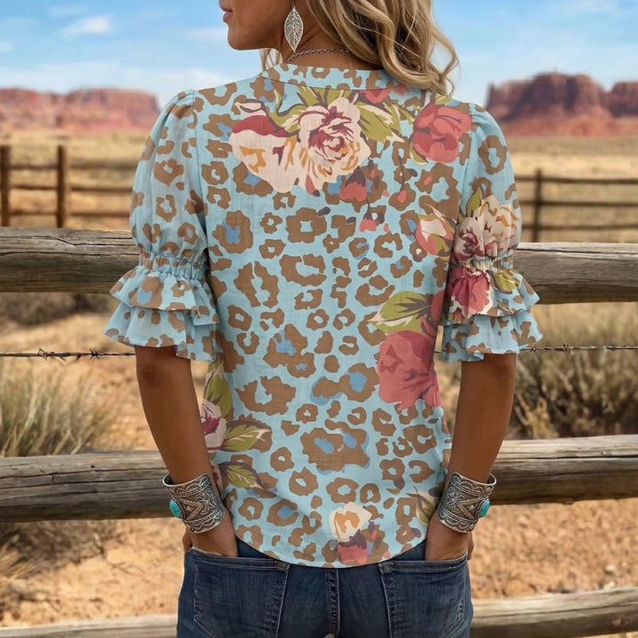 Vintage-Bluse Mit Blumenmuster