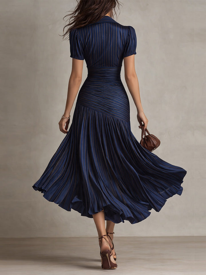 Klassisches Midikleid mit Retro-Streifen für Damen