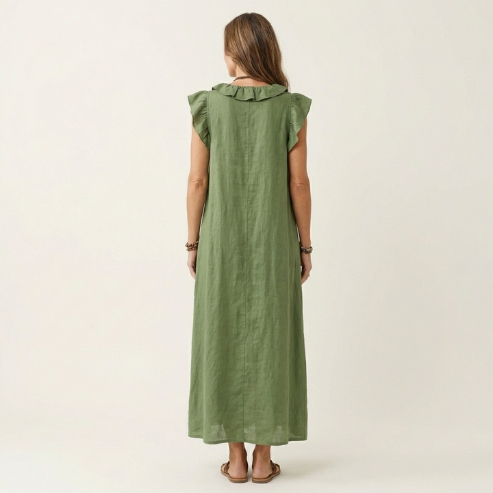 Elegantes Midikleid mit Rüschen und lockerer Passform
