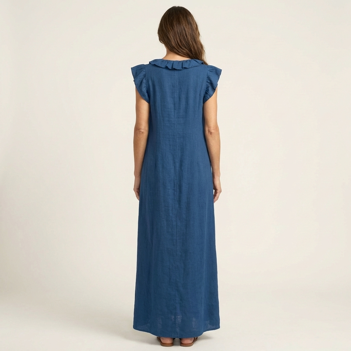 Elegantes Midikleid mit Rüschen und lockerer Passform