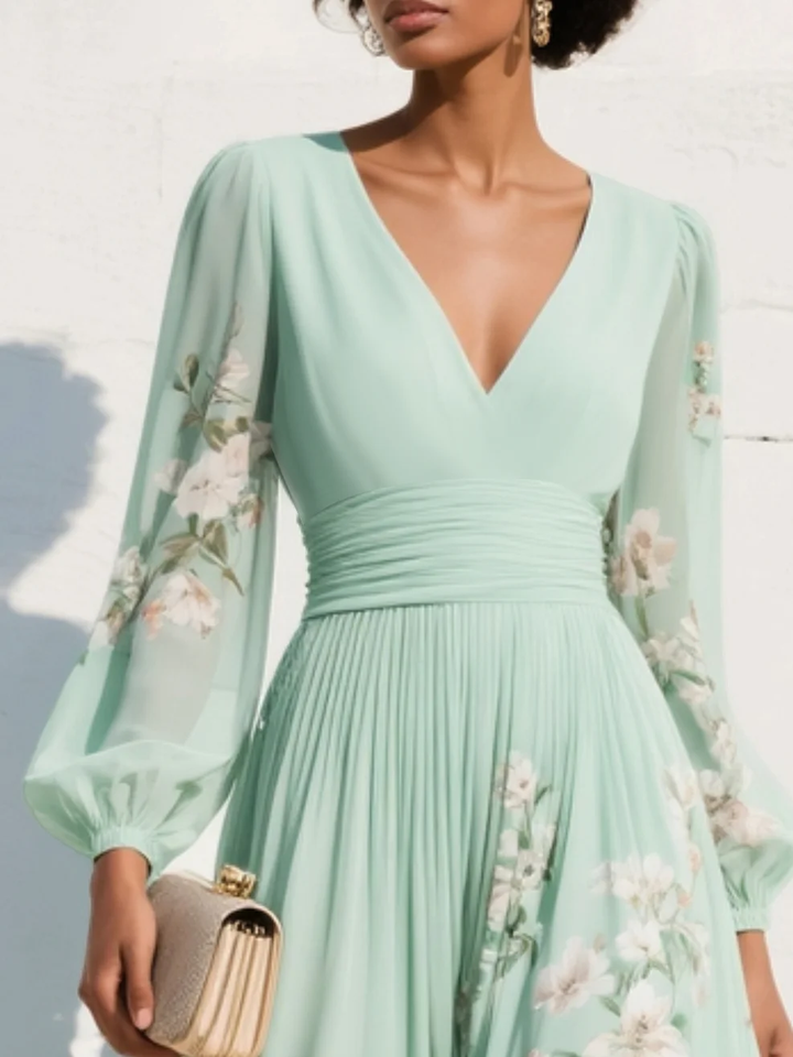 Elegantes Midikleid mit floralem Design