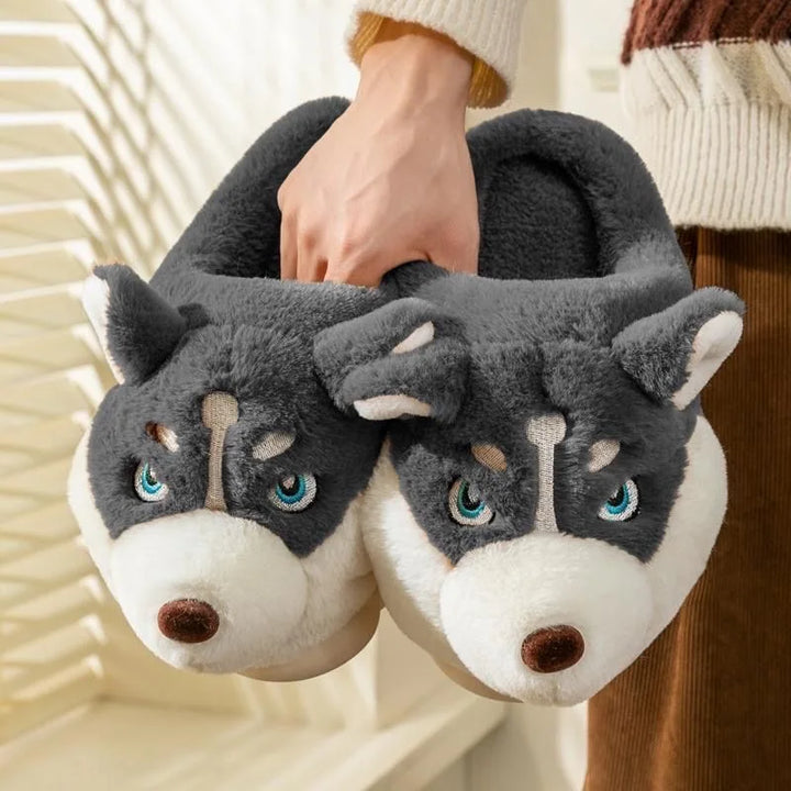 Gemütliche Wolf Hausschuhe