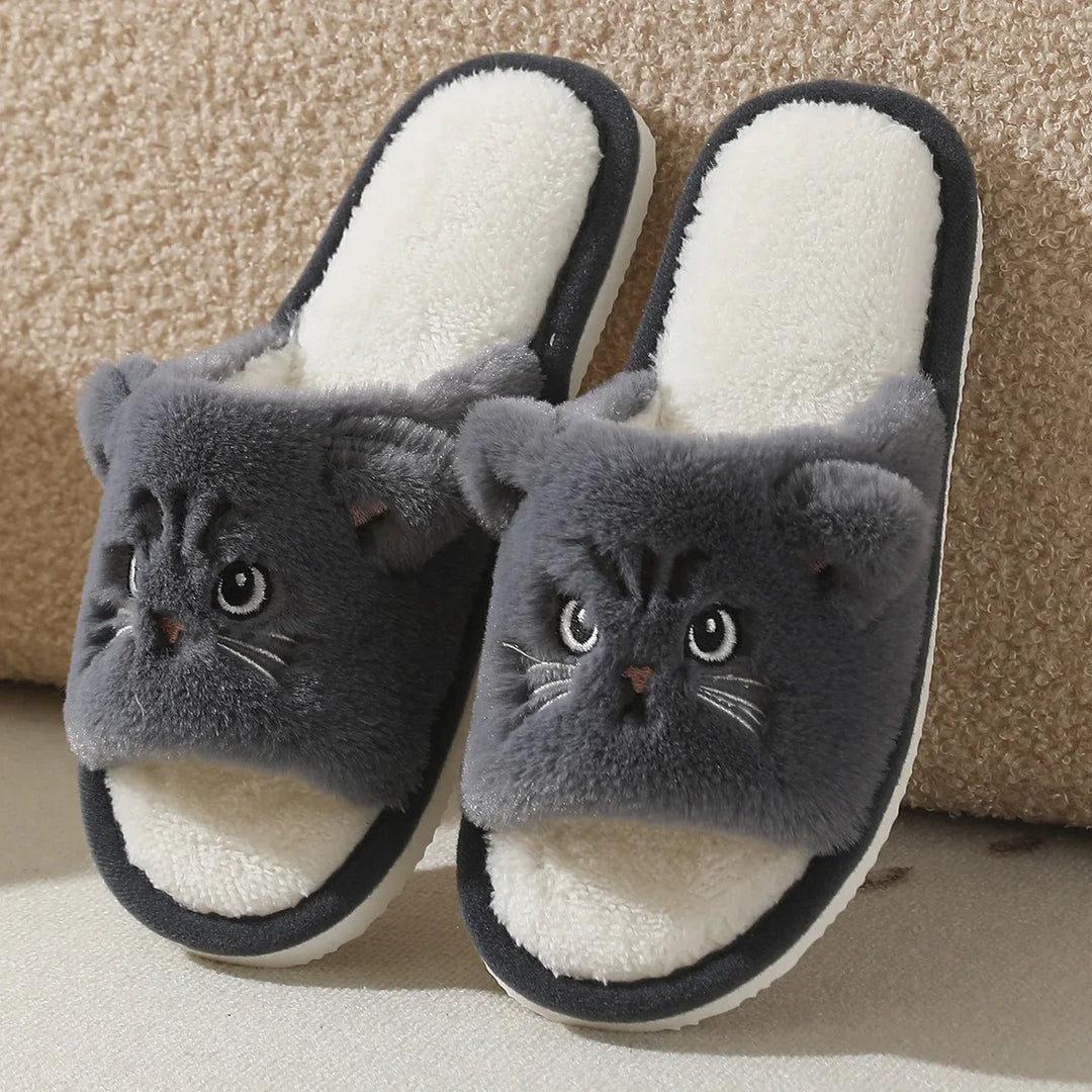 Weiße Katzen Eleganz Hausschuhe