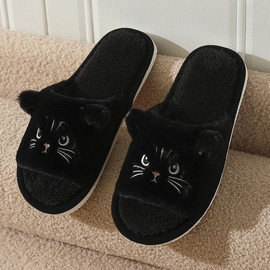 Weiße Katzen Eleganz Hausschuhe