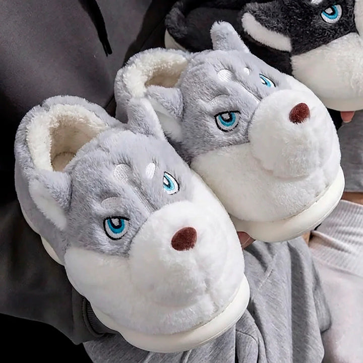 Gemütliche Wolf Hausschuhe