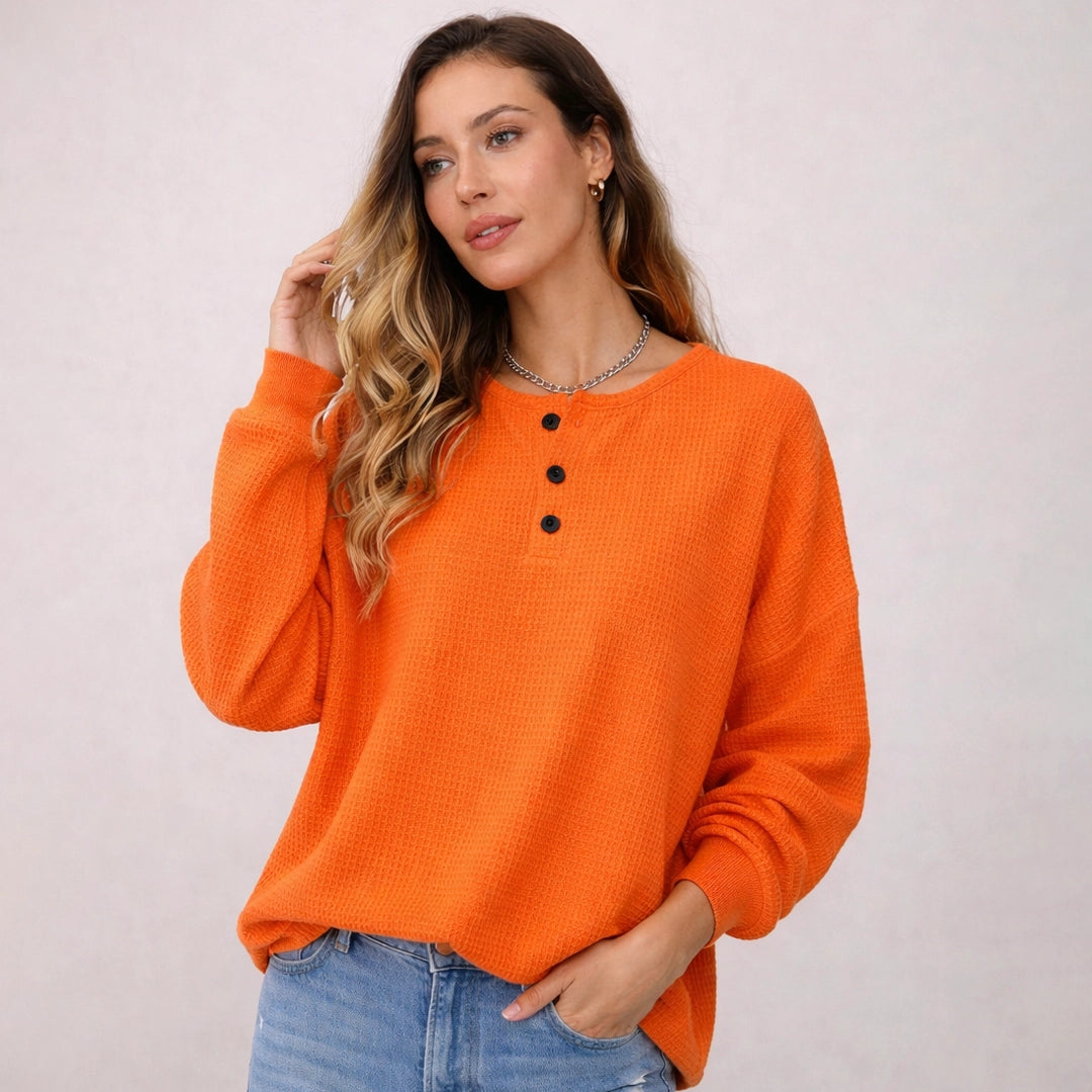 Premium Waffelstrick-Pullover Mila